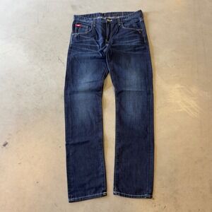 Lee Cooper Mens Straight Leg Denim Jeans Dark Wash Blue Size 34x34